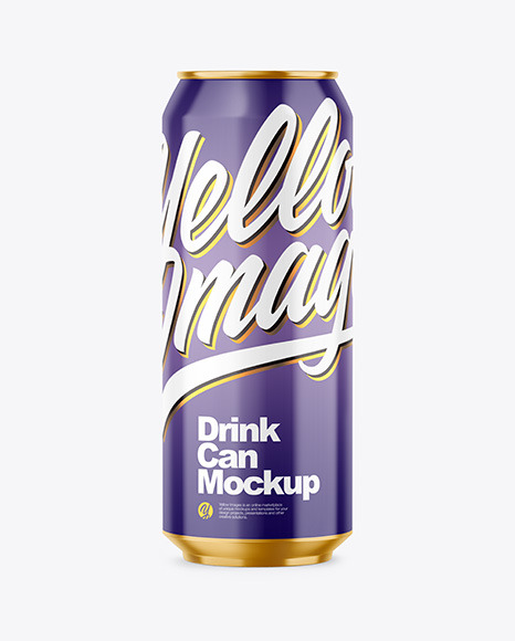 500ml Metallic Drink Can w  Glossy Finish Mockup PSD #2