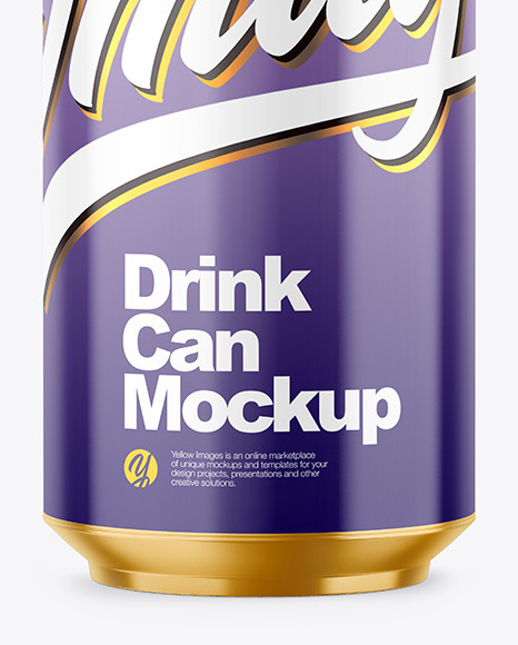 500ml Metallic Drink Can w  Glossy Finish Mockup PSD #6