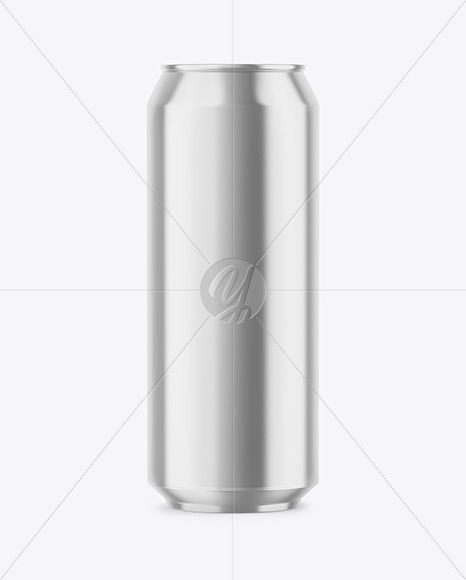 500ml Glossy Metallic Drink Can Mockup PSD #3
