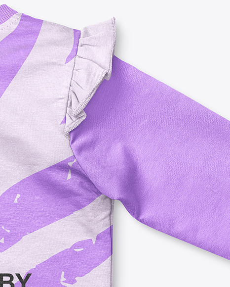 Baby Girl Ruffled Shoulders Jumper Mockup PSD #6