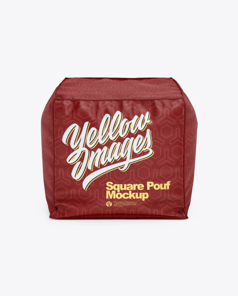 Square Pouf Mockup
