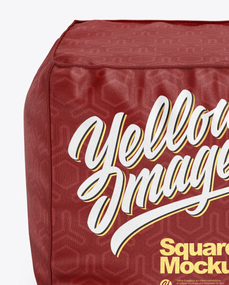 Square Pouf Mockup PSD #2