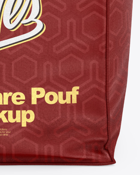 Square Pouf Mockup PSD #1