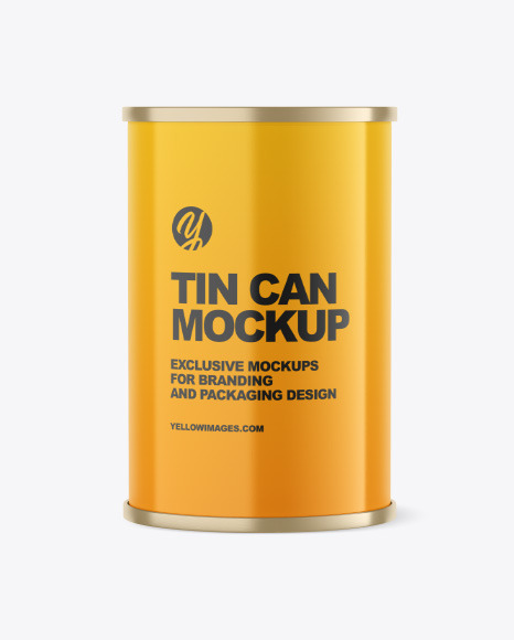 Glossy Tin Can Mockup