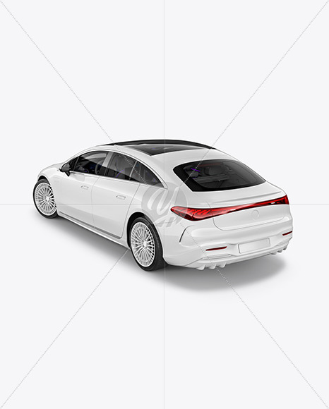 Electric Luxury Car Mockup   Back Half Side View (High Angle Shot) PSD #3