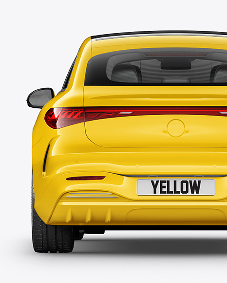 Electric Luxury Car Mockup - Back View