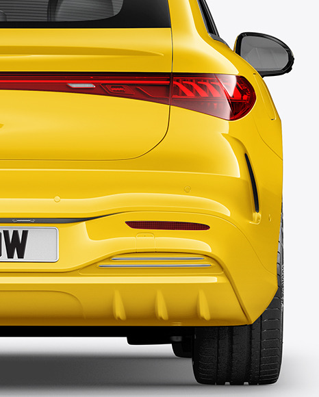 Electric Luxury Car Mockup   Back View PSD #1