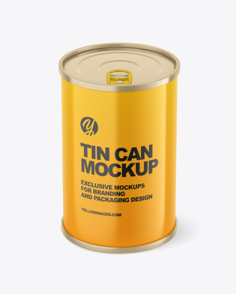 Glossy Tin Can Mockup