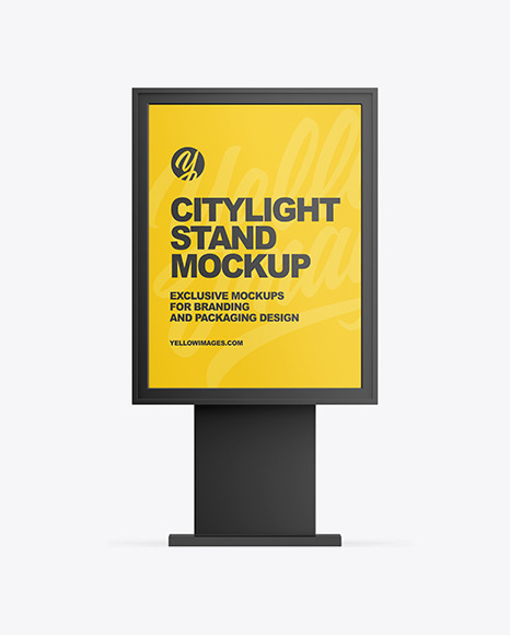 Citylight Stand Mockup on Yellow Images Object Mockups