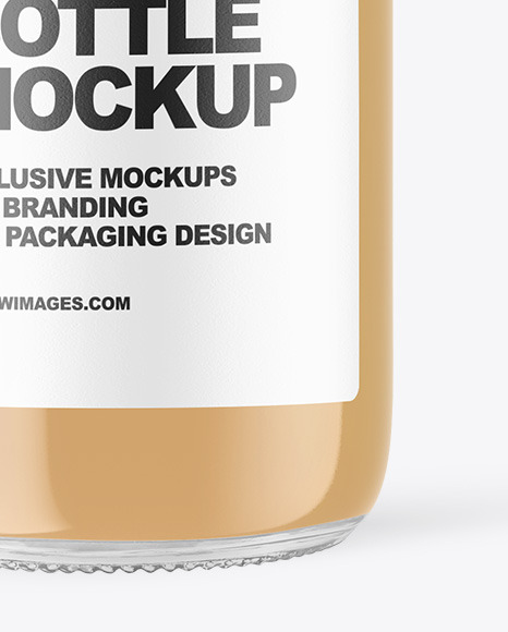 Clear Glass Bottle with Cold Brew Latte Mockup PSD #7