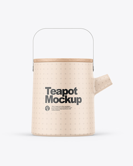 Matte Teapot Mockup PSD #2