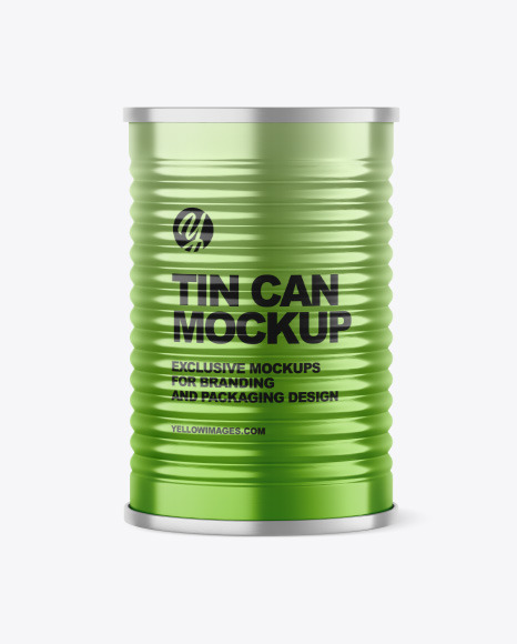 Metallic Tin Can Mockup