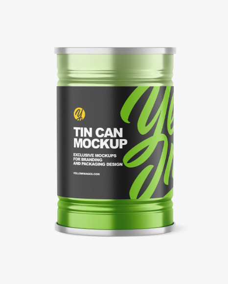 Metallic Tin Can Mockup PSD #2