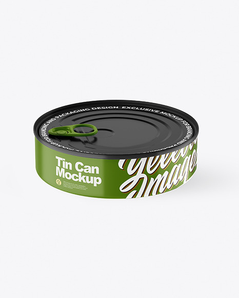Matte Tin Can With Pull Tab Mockup PSD #2