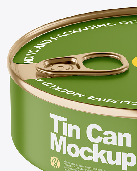 Matte Tin Can With Pull Tab Mockup PSD #1