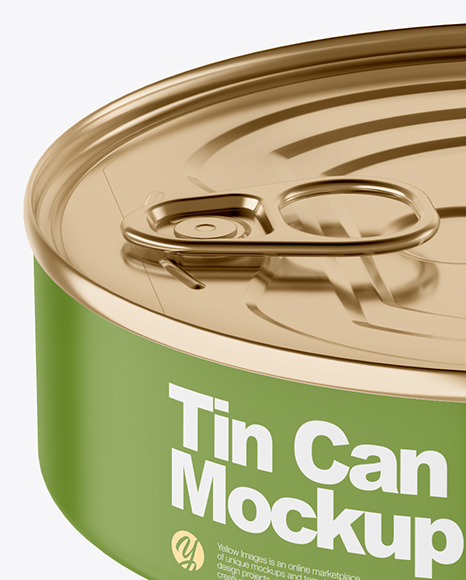 Matte Tin Can With Pull Tab Mockup PSD #6