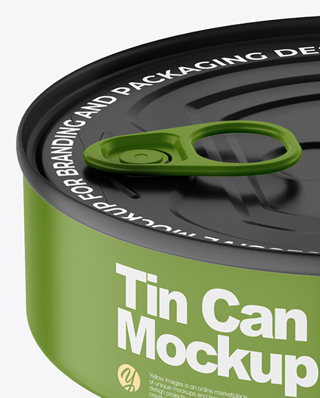 Matte Tin Can With Pull Tab Mockup PSD #7