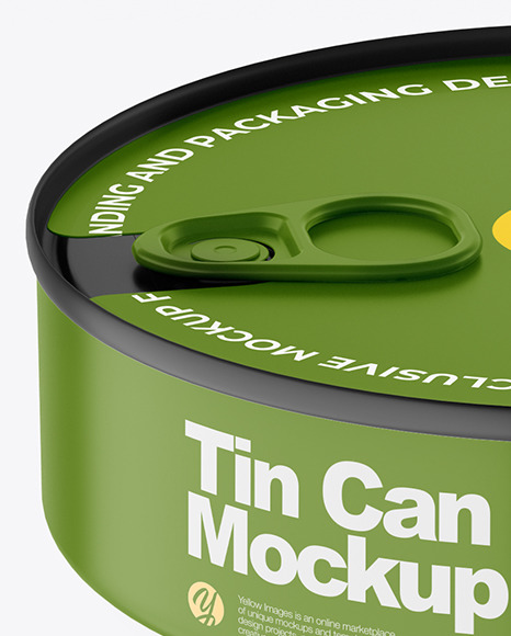 Matte Tin Can With Pull Tab Mockup PSD #5