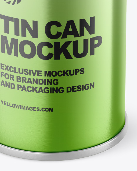 Metallic Tin Can Mockup PSD #1