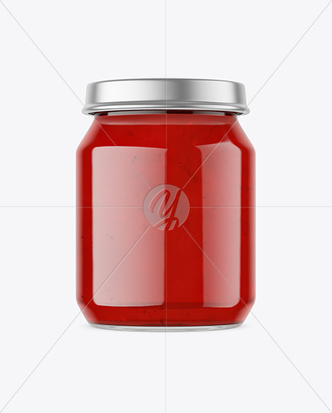Clear Glass Jar with Jam Mockup PSD #3