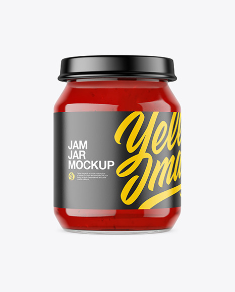 Clear Glass Jar with Jam Mockup