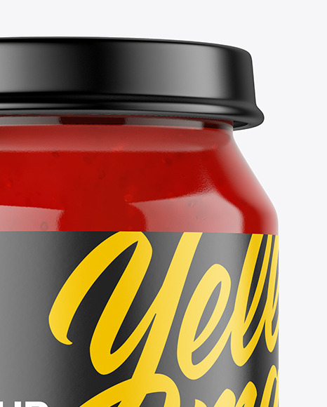 Clear Glass Jar with Jam Mockup PSD #2