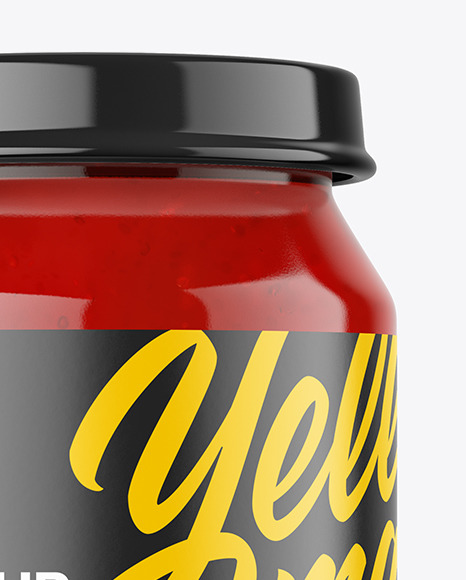 Clear Glass Jar with Jam Mockup PSD #1