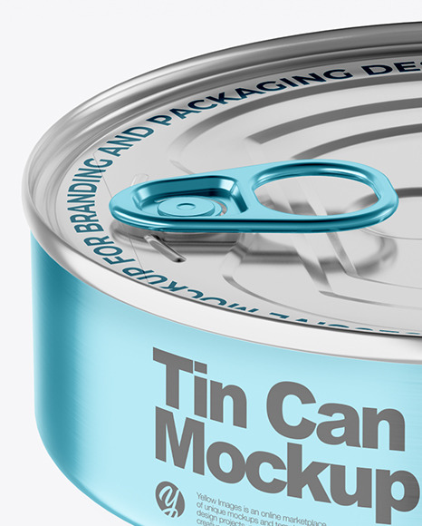 Metallic Tin Can With Pull Tab Mockup PSD #7