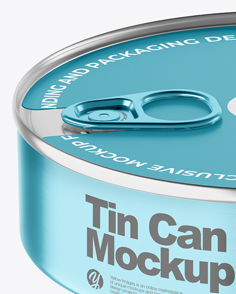 Metallic Tin Can With Pull Tab Mockup PSD #5