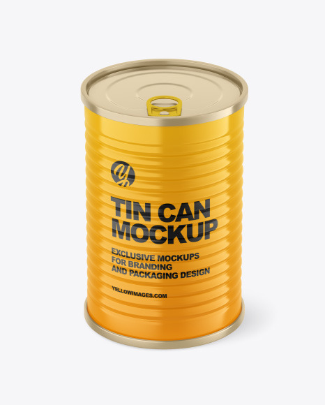 Glossy Tin Can Mockup