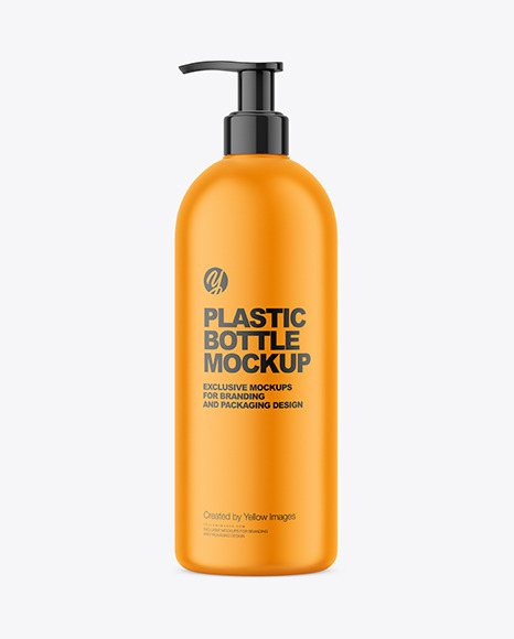 Matte Plastic Bottle with Pump Mockup