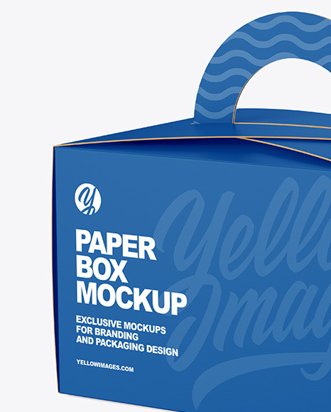 Paper Box w  Handle Mockup PSD #1
