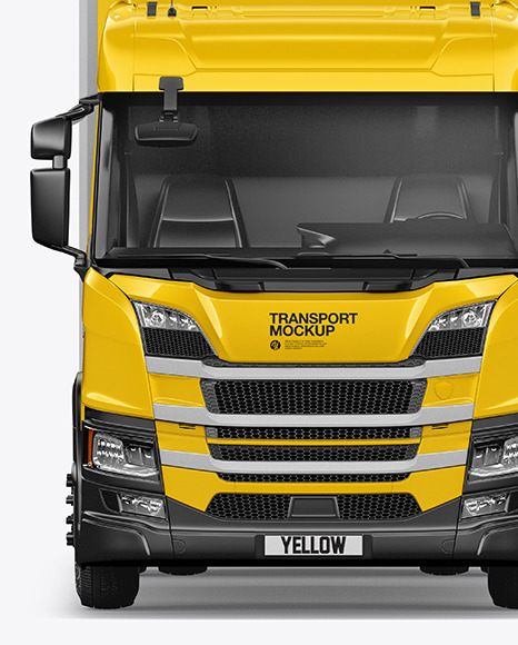 Box Truck Mockup   Front View PSD #4