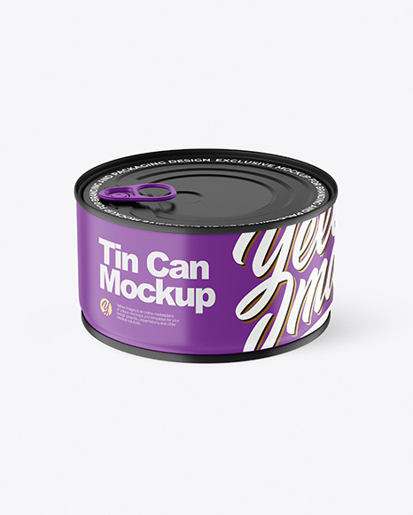 Matte Tin Can With Pull Tab Mockup PSD #2