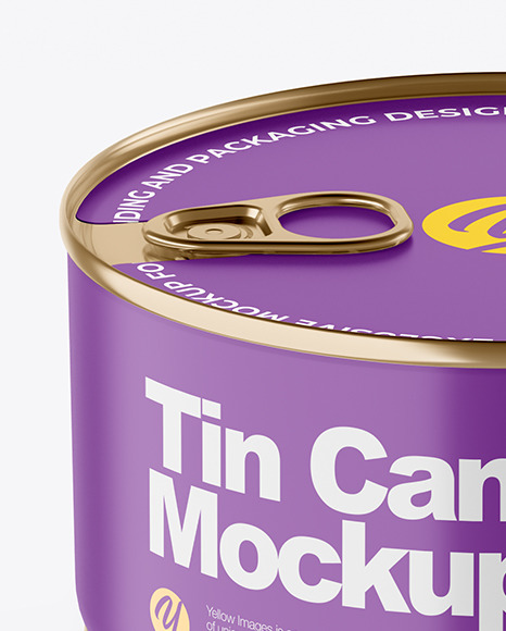 Matte Tin Can With Pull Tab Mockup PSD #1