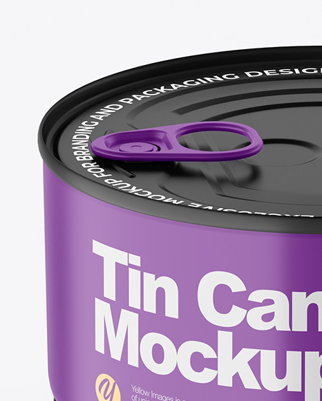 Matte Tin Can With Pull Tab Mockup PSD #7