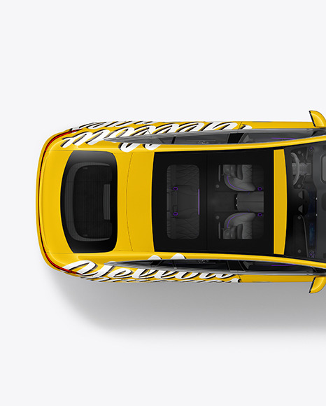 Electric Luxury Car Mockup   Top View PSD #2