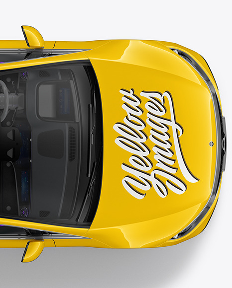 Electric Luxury Car Mockup   Top View PSD #6