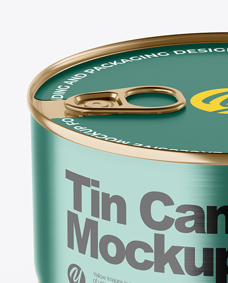 Metallic Tin Can With Pull Tab Mockup PSD #1