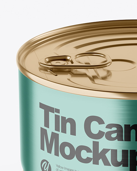 Metallic Tin Can With Pull Tab Mockup PSD #6