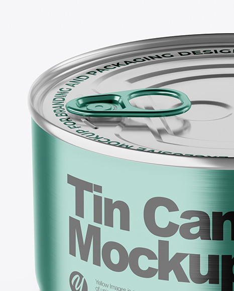Metallic Tin Can With Pull Tab Mockup PSD #7