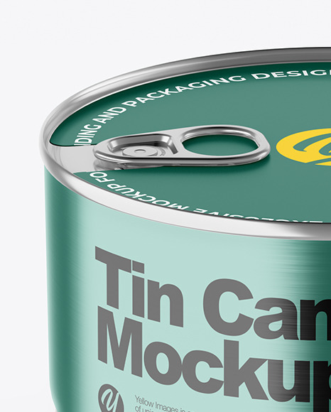 Metallic Tin Can With Pull Tab Mockup PSD #5