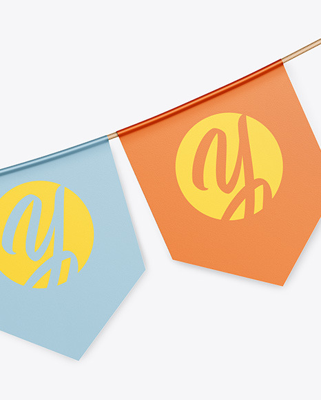 Festive Flags Garland Mockup PSD #1