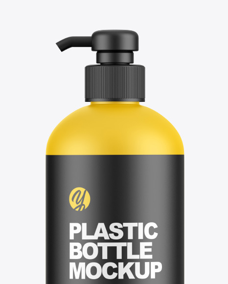 Plastic Bottle with Pump Mockup PSD #2