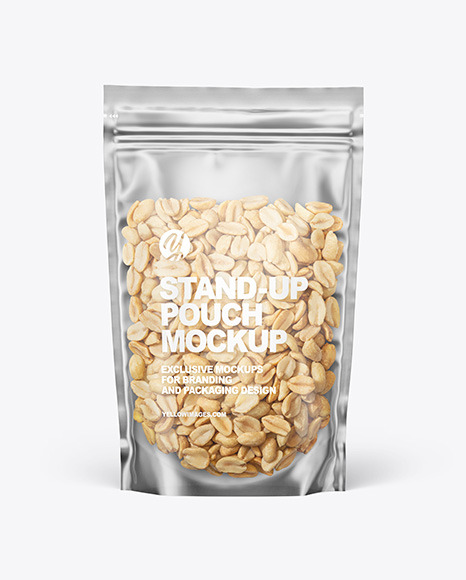 Frosted Plastic Pouch w  Peanuts Mockup PSD #2