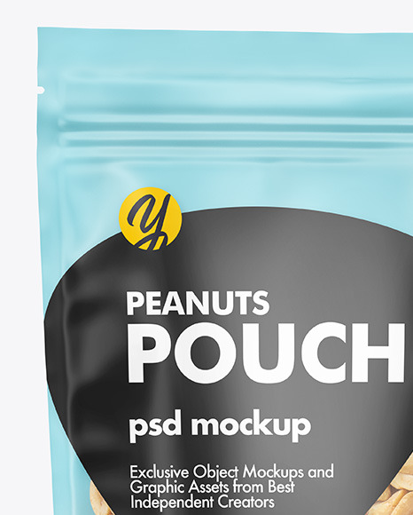 Frosted Plastic Pouch w  Peanuts Mockup PSD #1