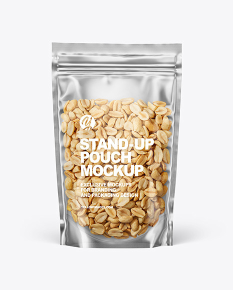 Clear Plastic Pouch w  Peanuts Mockup PSD #2
