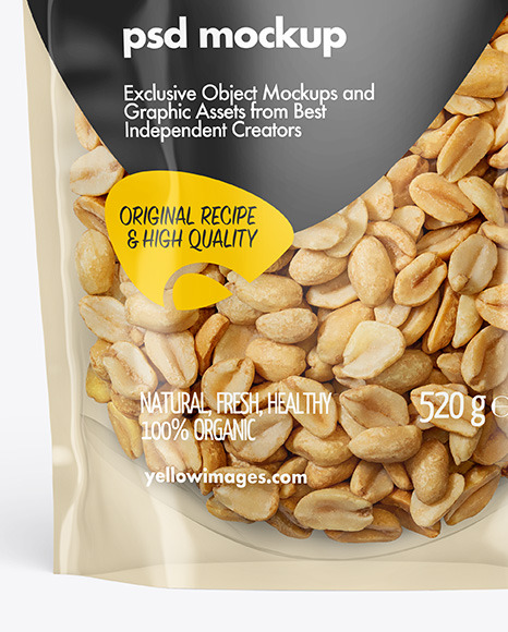 Clear Plastic Pouch w  Peanuts Mockup PSD #7
