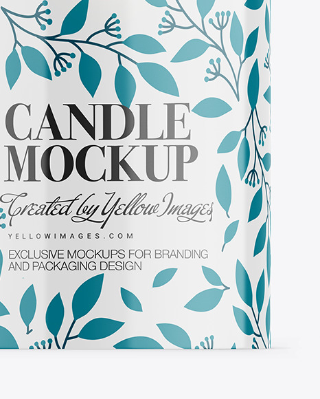 Glossy Candle W/ Glossy Box Mockup candle in glass 86470