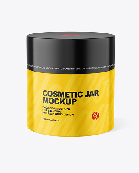 Gloss Cosmetic Jar with Wood Cap Mockup PSD #6